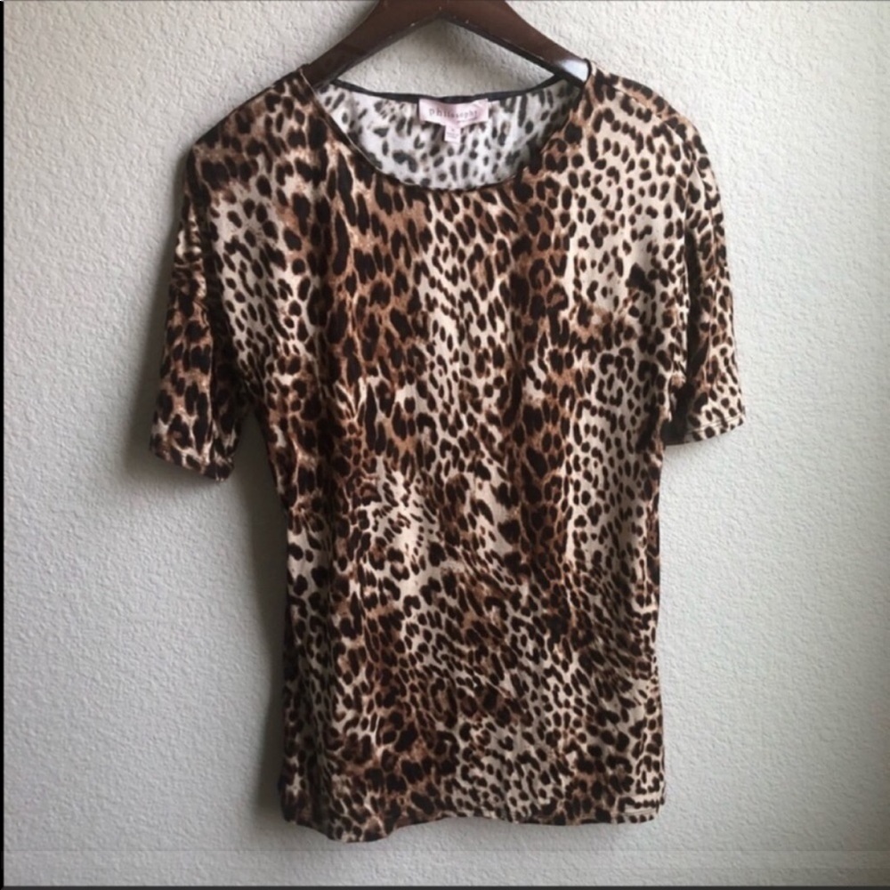 Philosophy leopard animal print T-shirt